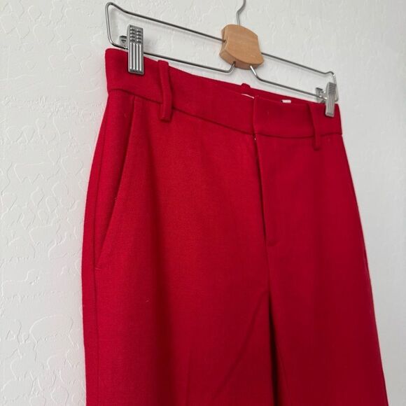 Vince Flannel Tailored Wool Blend Pants in Crimson Red Size 0 XS - Picture 10 of 15